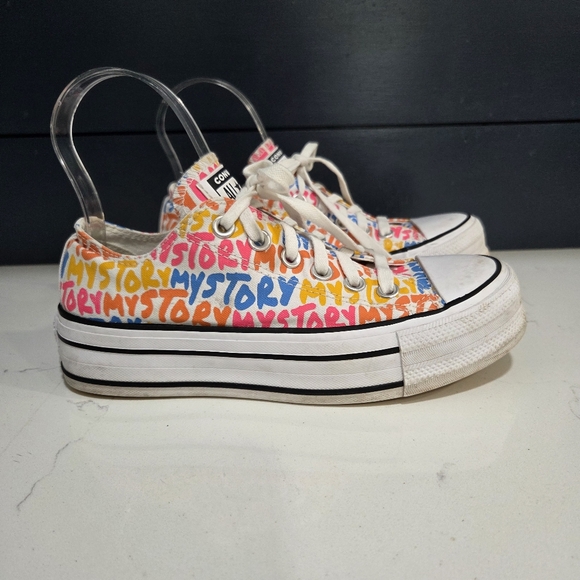 Chuck Taylor All Star Lift Platform My Story Canvas Sneakers Woman's Size 6 - Picture 2 of 14